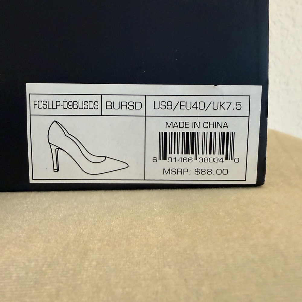 French Connection Burgundy Suede Pointed-Toe Pumps | Size 9 | 3.5” Heel - Picture 5 of 6